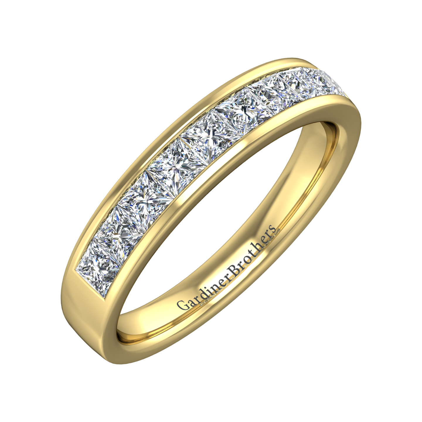 9 Pointer Platinum Half Eternity Princess cut Diamonds Ring for Women
